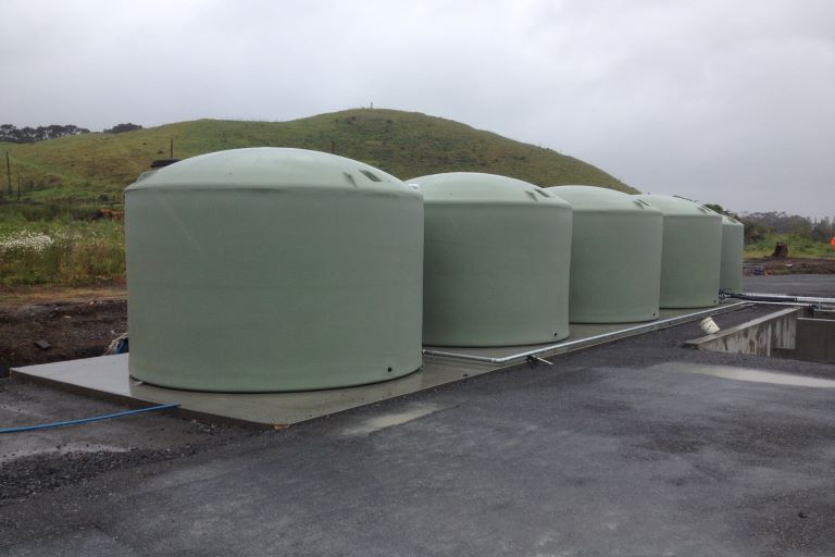 Wheelwash water storage tanks